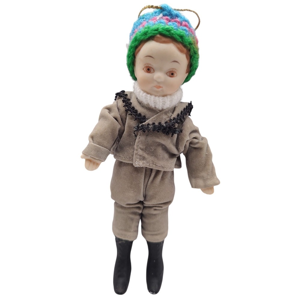 Kurt S Alder Vintage Ornament 1983 Little Boy Outfit Crocheted Hat Six Inches